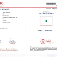 0.42 Ct. Emerald from Colombia Scan Report