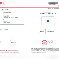 0.43 Ct. Emerald from Colombia Scan Report