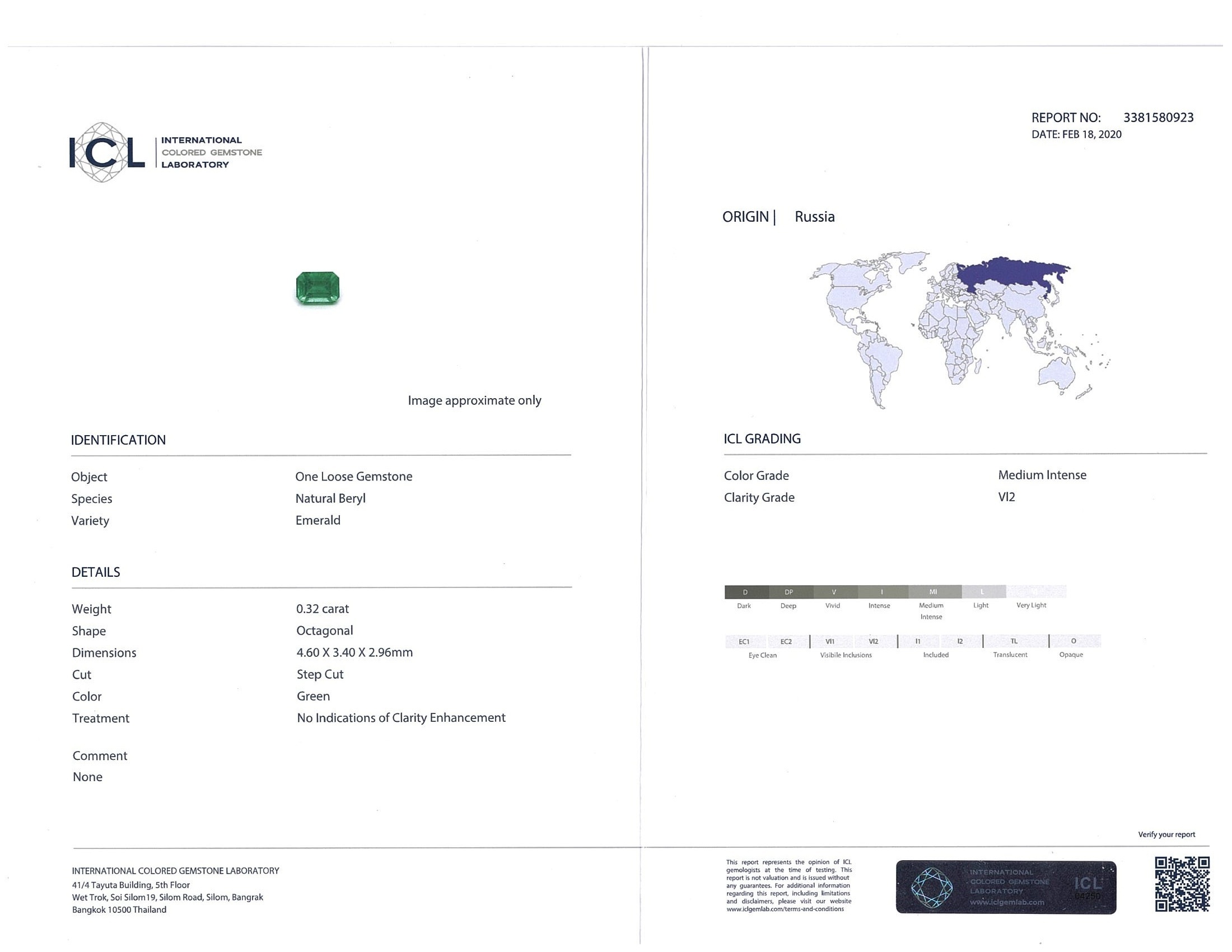 0.32 Ct. Emerald from Russia