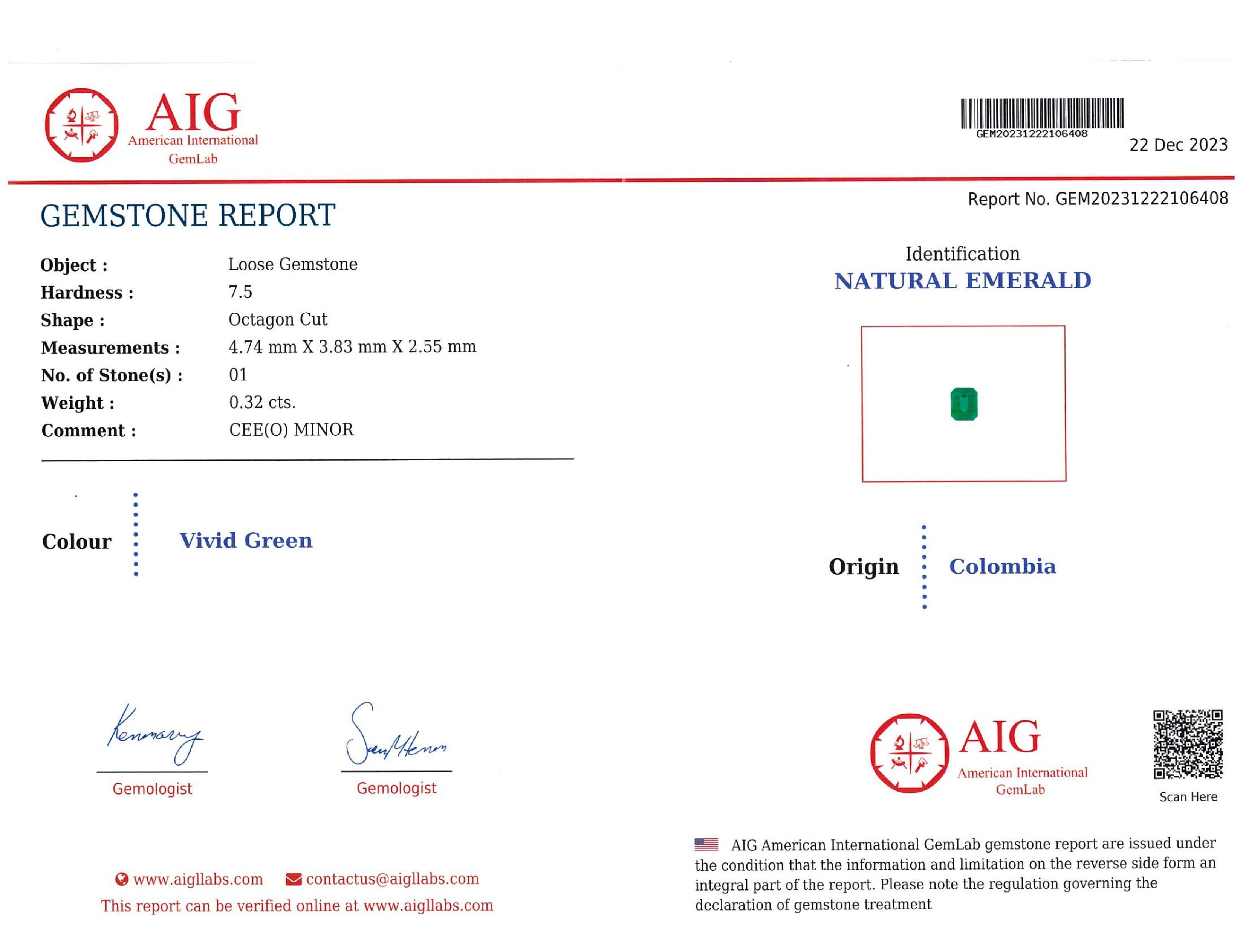 0.32 Ct. Emerald from Colombia