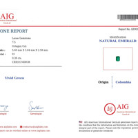 0.38 Ct. Emerald from Colombia Scan Report