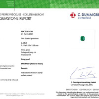 2.63 Ct. Emerald from Zambia Scan Report
