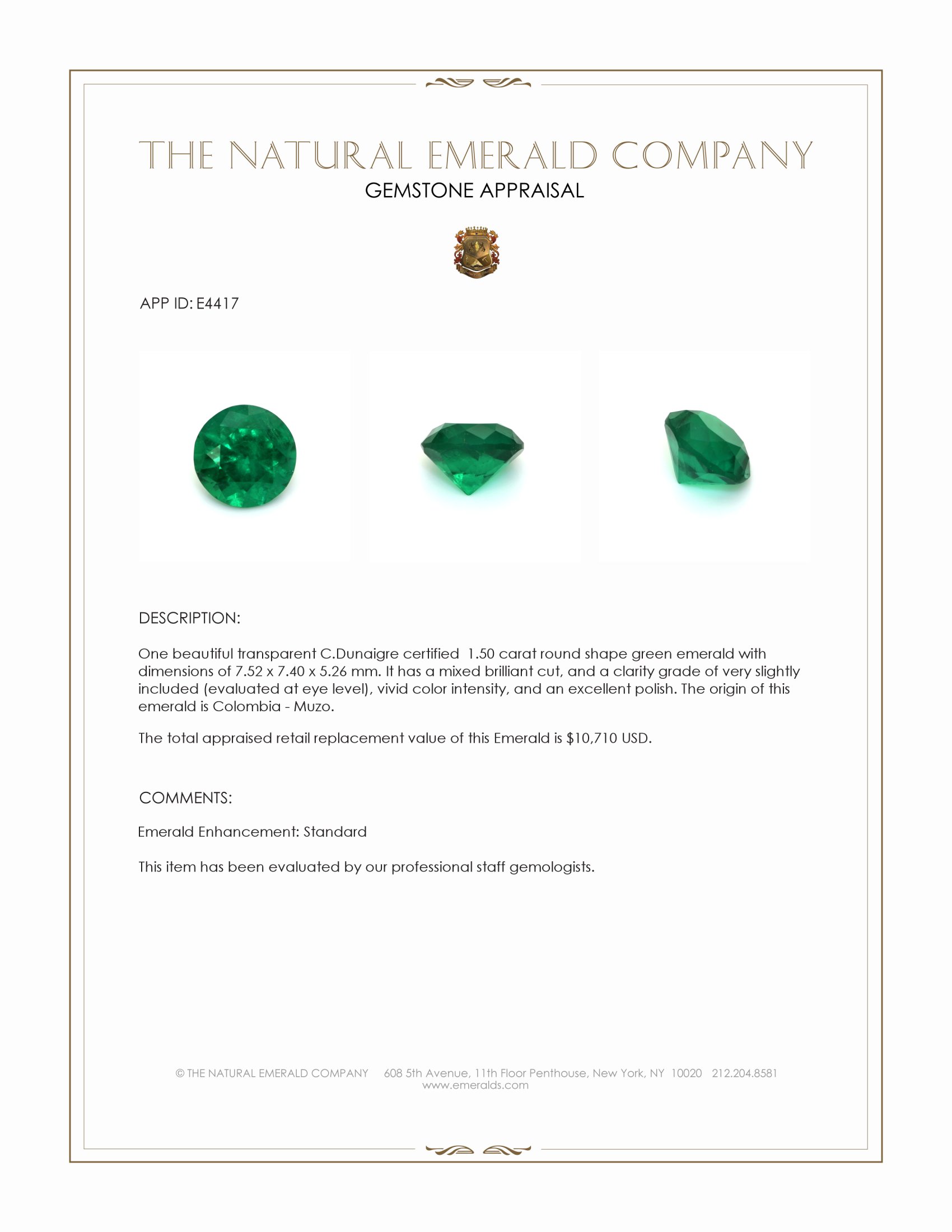 1.50 Ct. Emerald from Colombia - Muzo