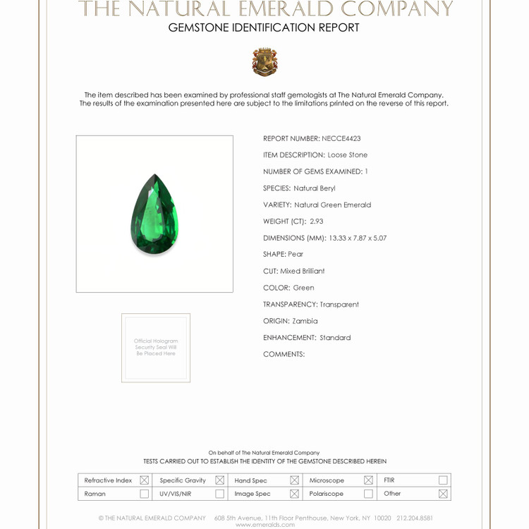 2.93 Ct. Emerald from Zambia