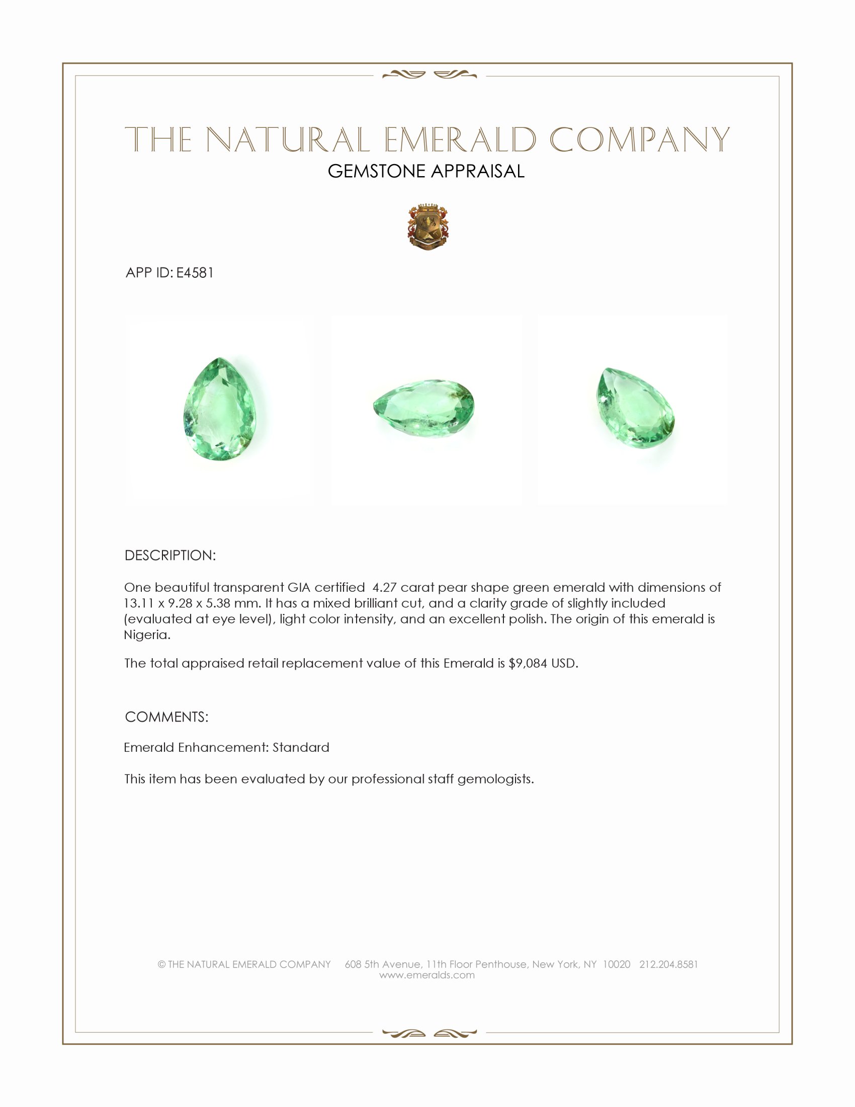 4.27 Ct. Emerald from Nigeria