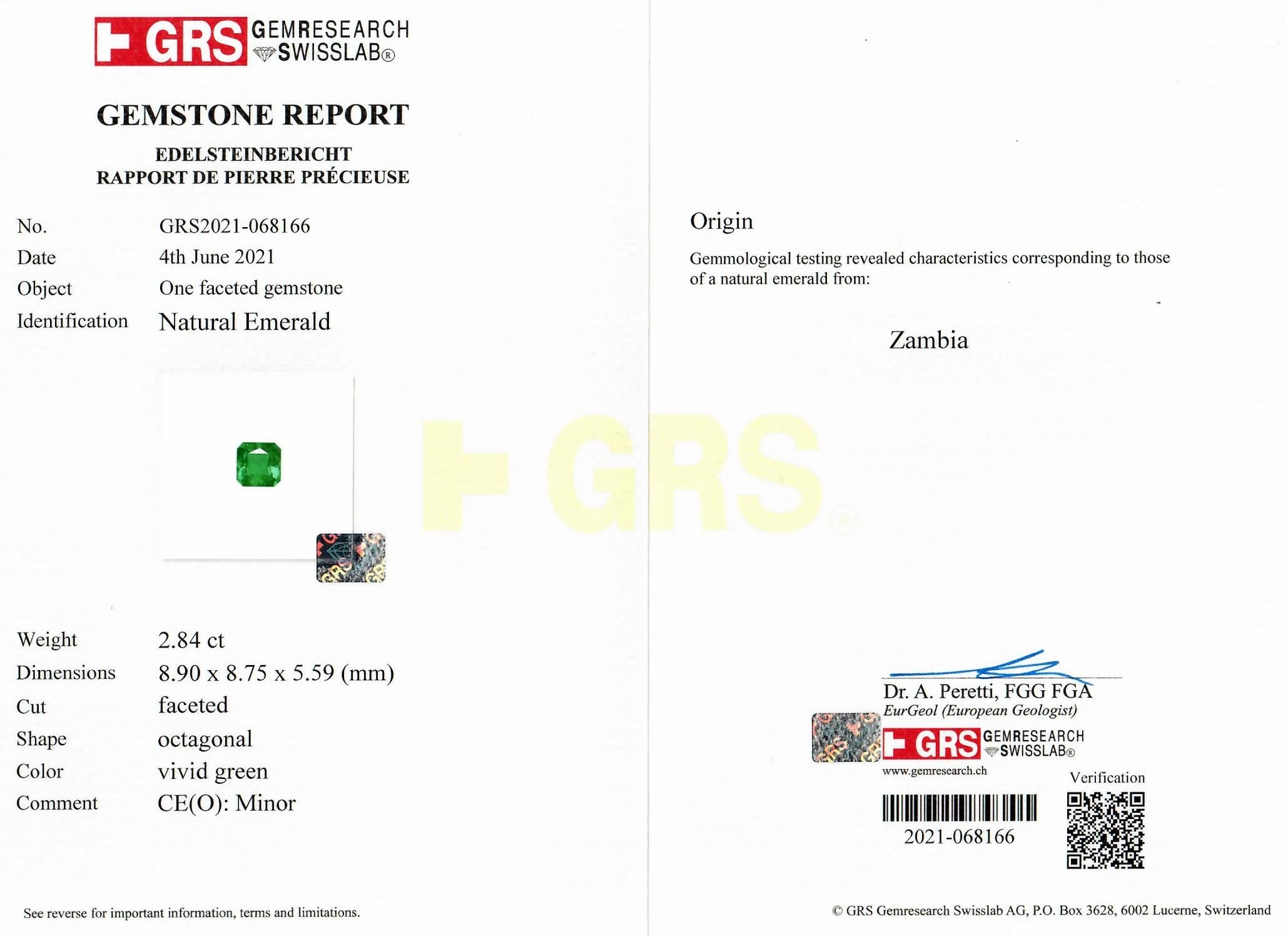 2.84 Ct. Emerald from Zambia