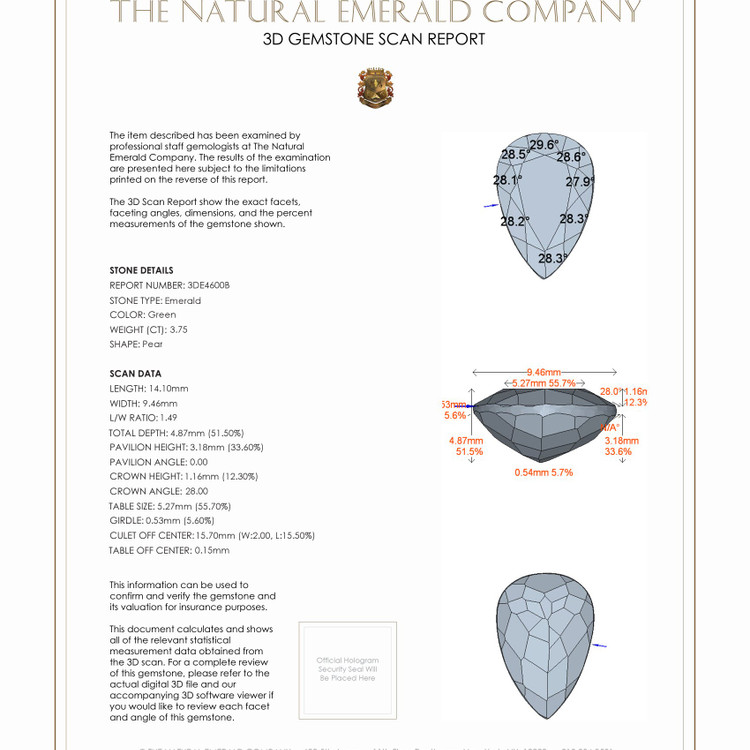 3.75 Ct. Emerald from Zambia