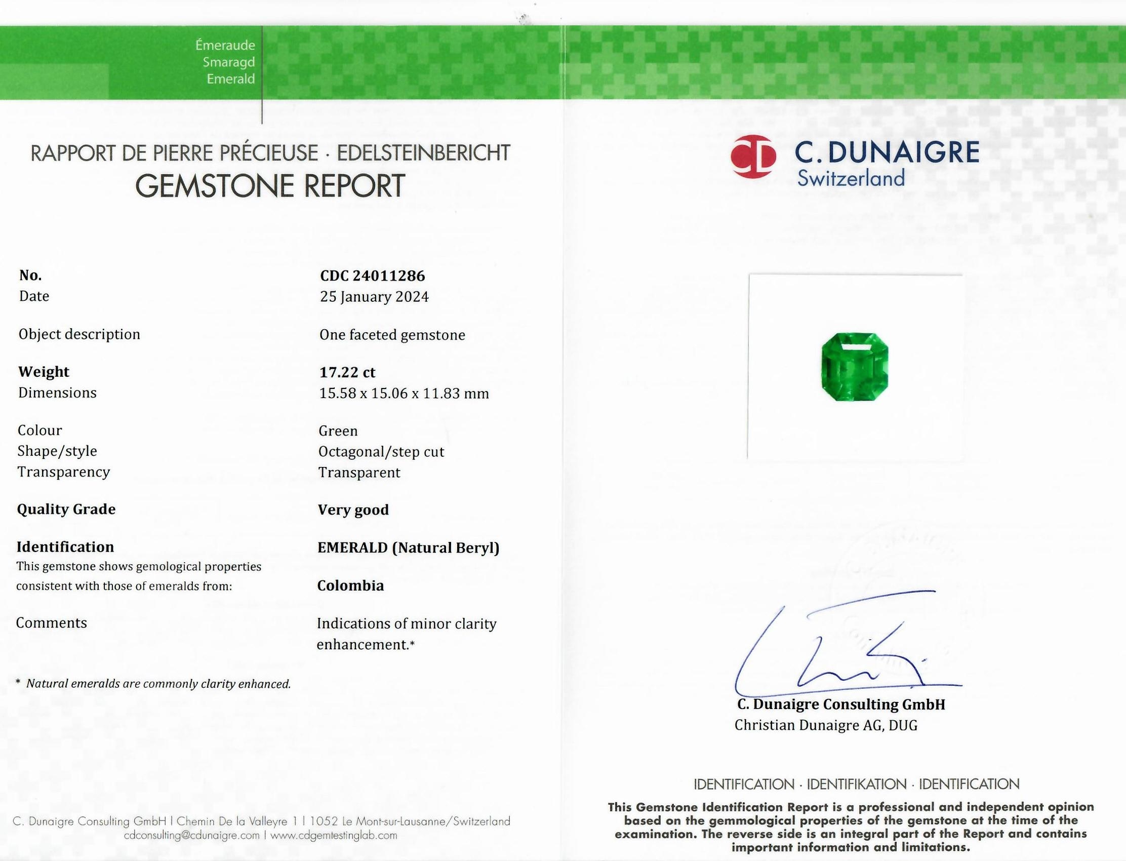 17.22 Ct. Emerald from Colombia