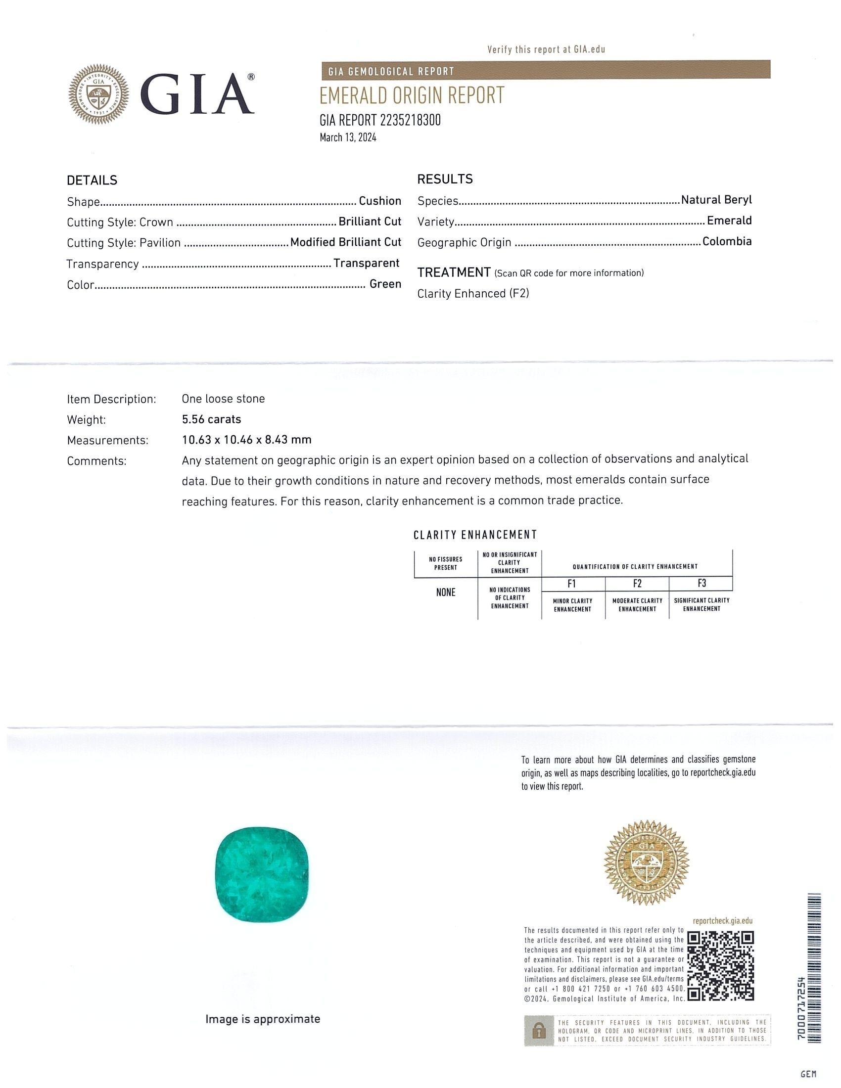 5.56 Ct. Emerald from Colombia
