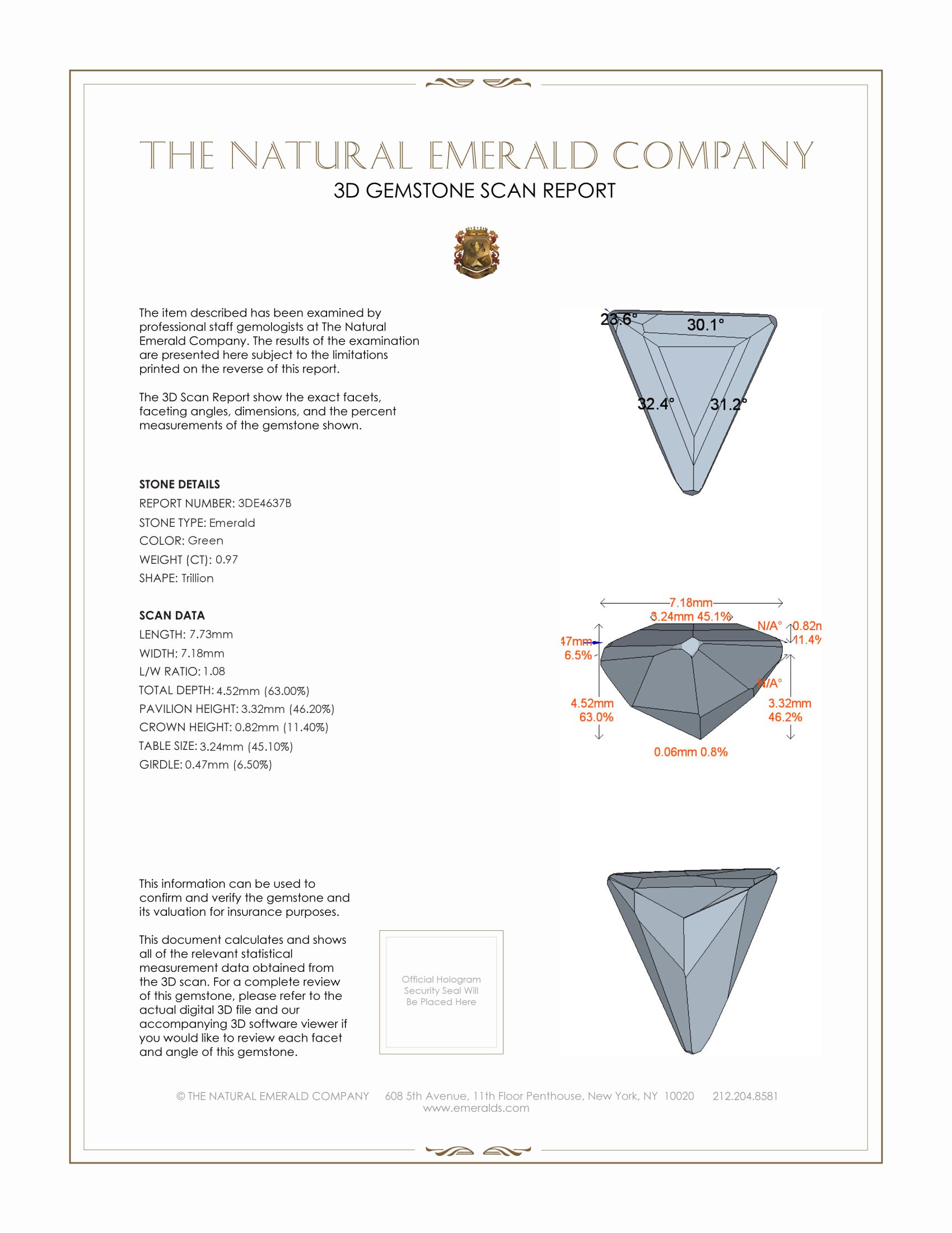 0.97 Ct. Emerald from Colombia