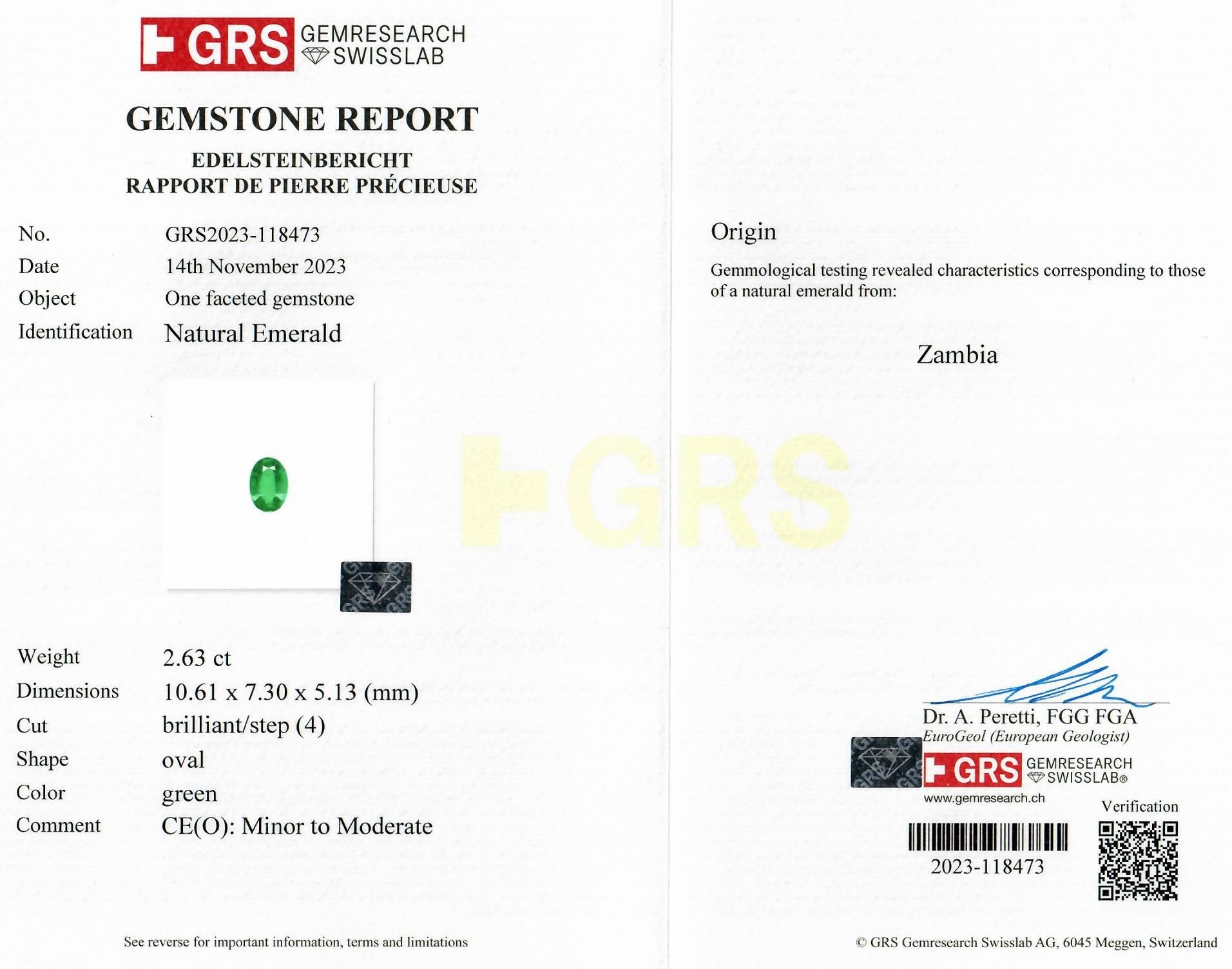 2.63 Ct. Emerald from Zambia