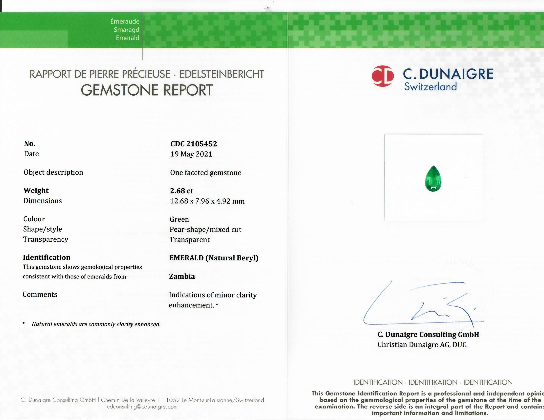 2.68 Ct. Emerald from Zambia