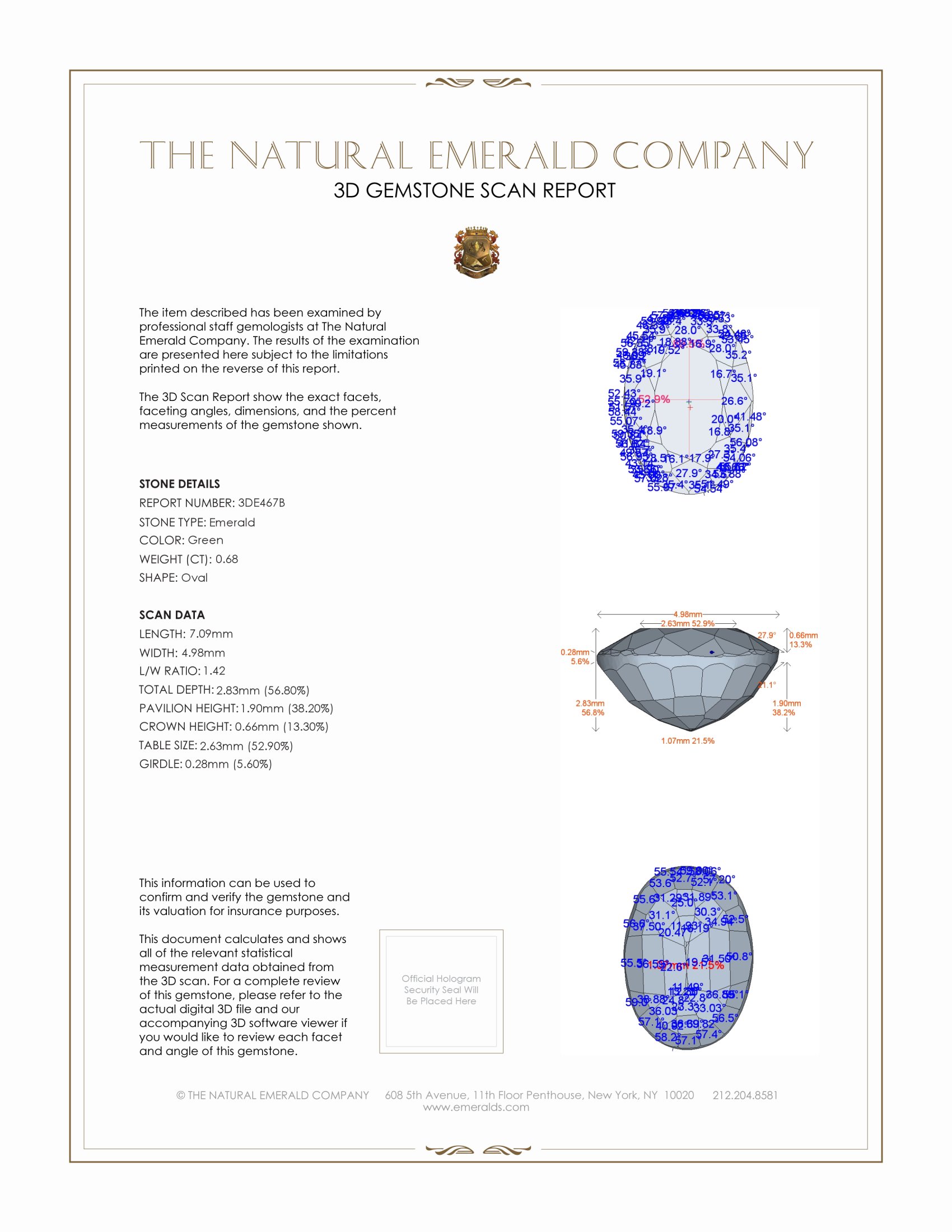 0.68 Ct. Emerald from Zambia