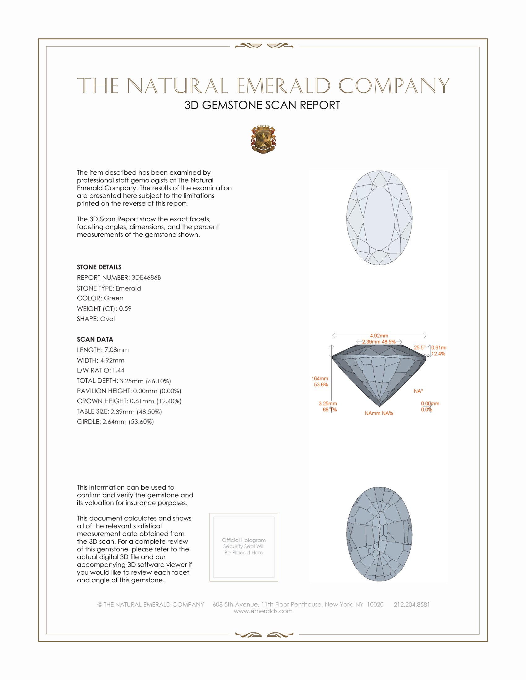 0.59 Ct. Emerald from Brazil