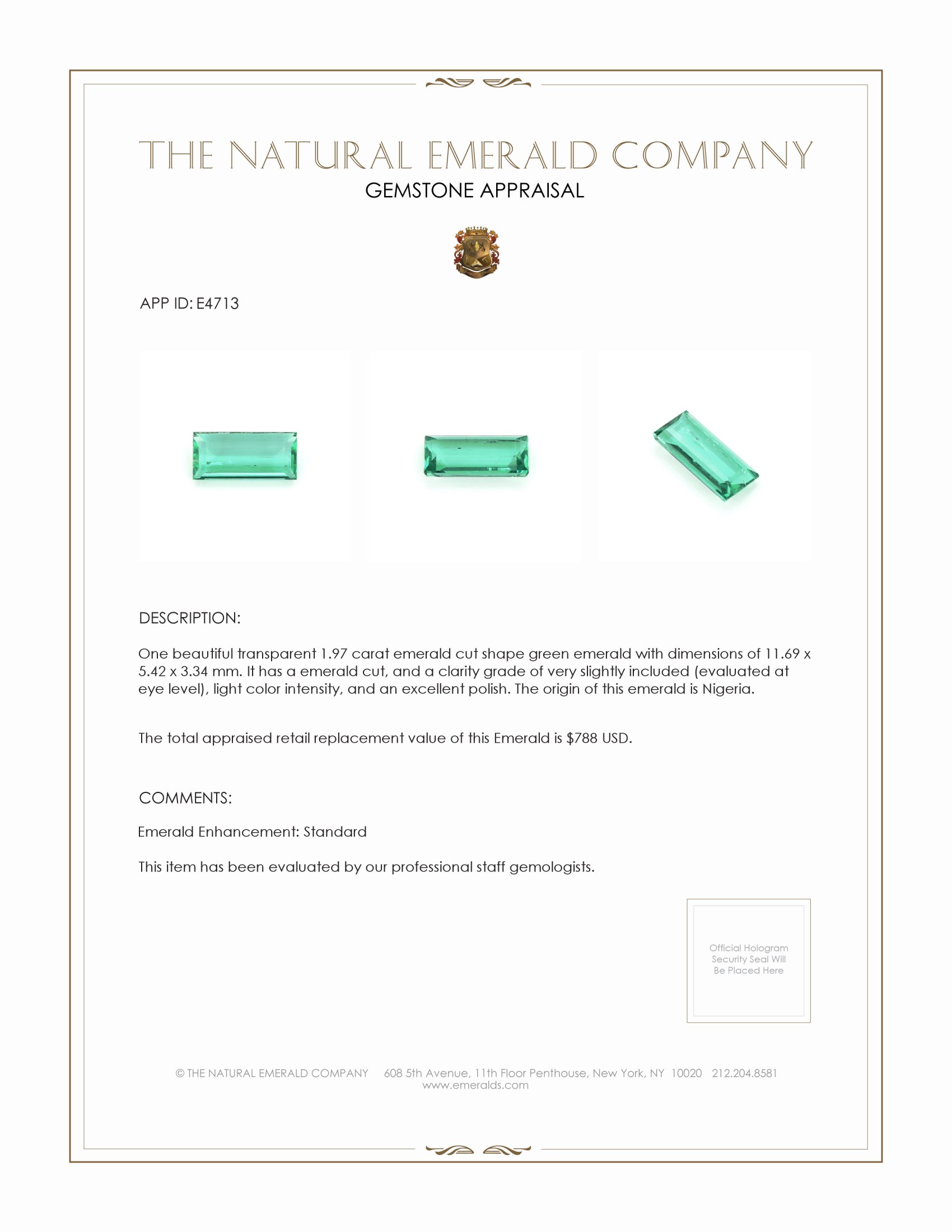 1.97 Ct. Emerald from Nigeria