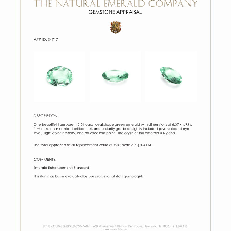 0.51 Ct. Emerald from Nigeria