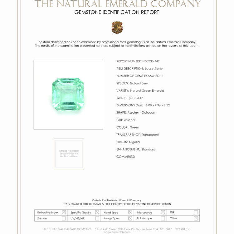 3.17 Ct. Emerald from Nigeria