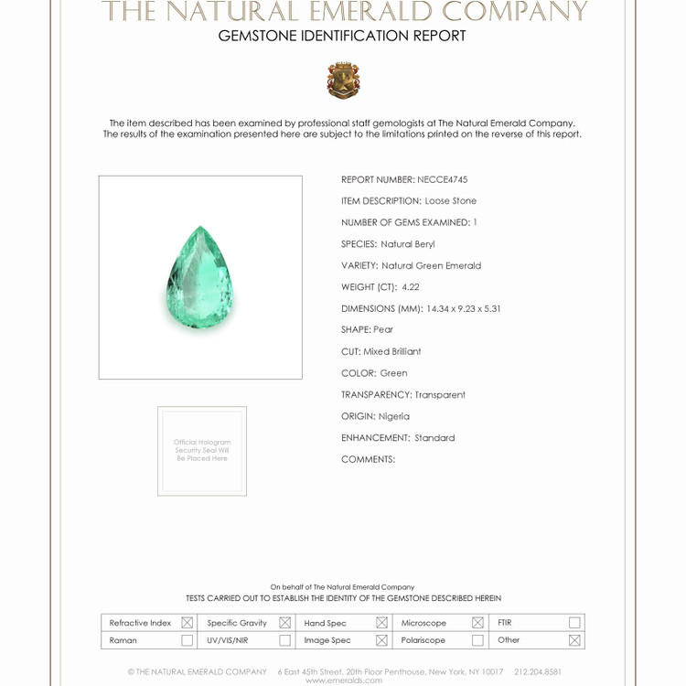 4.22 Ct. Emerald from Nigeria