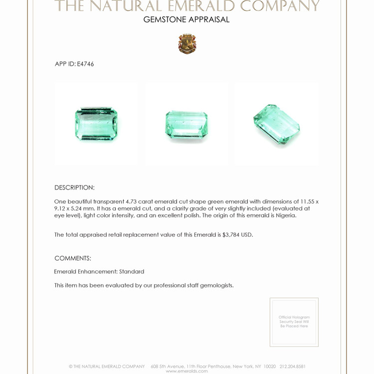 4.73 Ct. Emerald from Nigeria