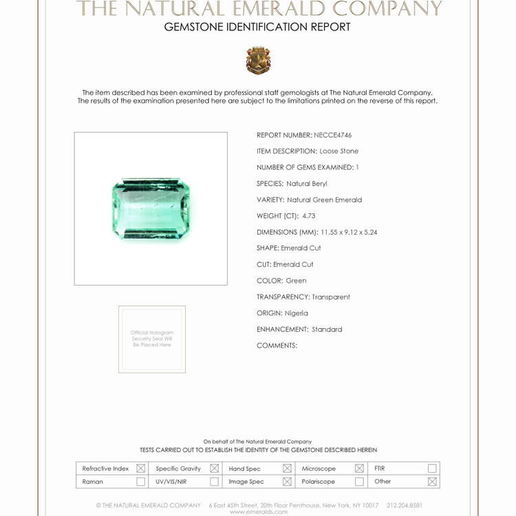 4.73 Ct. Emerald from Nigeria