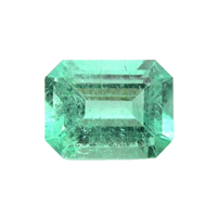 Antique Style Emerald Ring 1.30 Ct., 18K White Gold Combination Stone