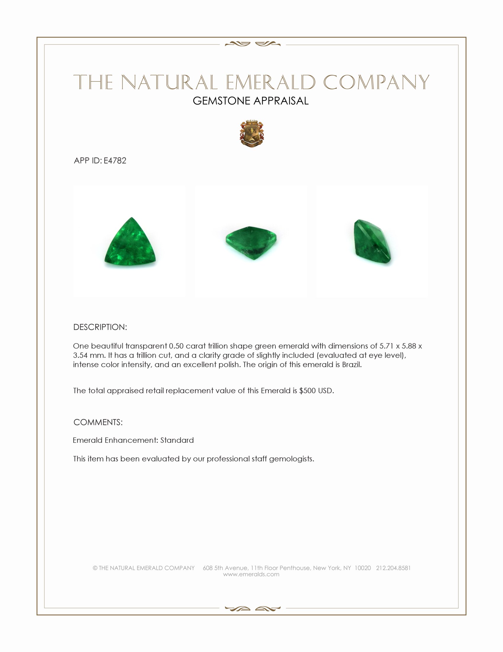 0.50 Ct. Emerald from Brazil