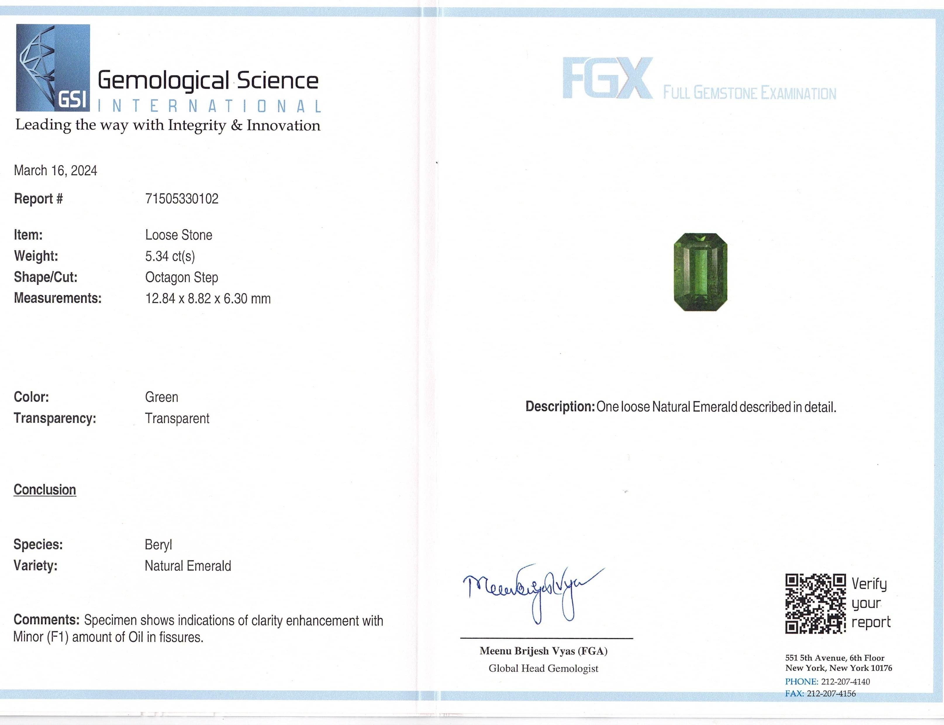 5.34 Ct. Emerald from Zambia