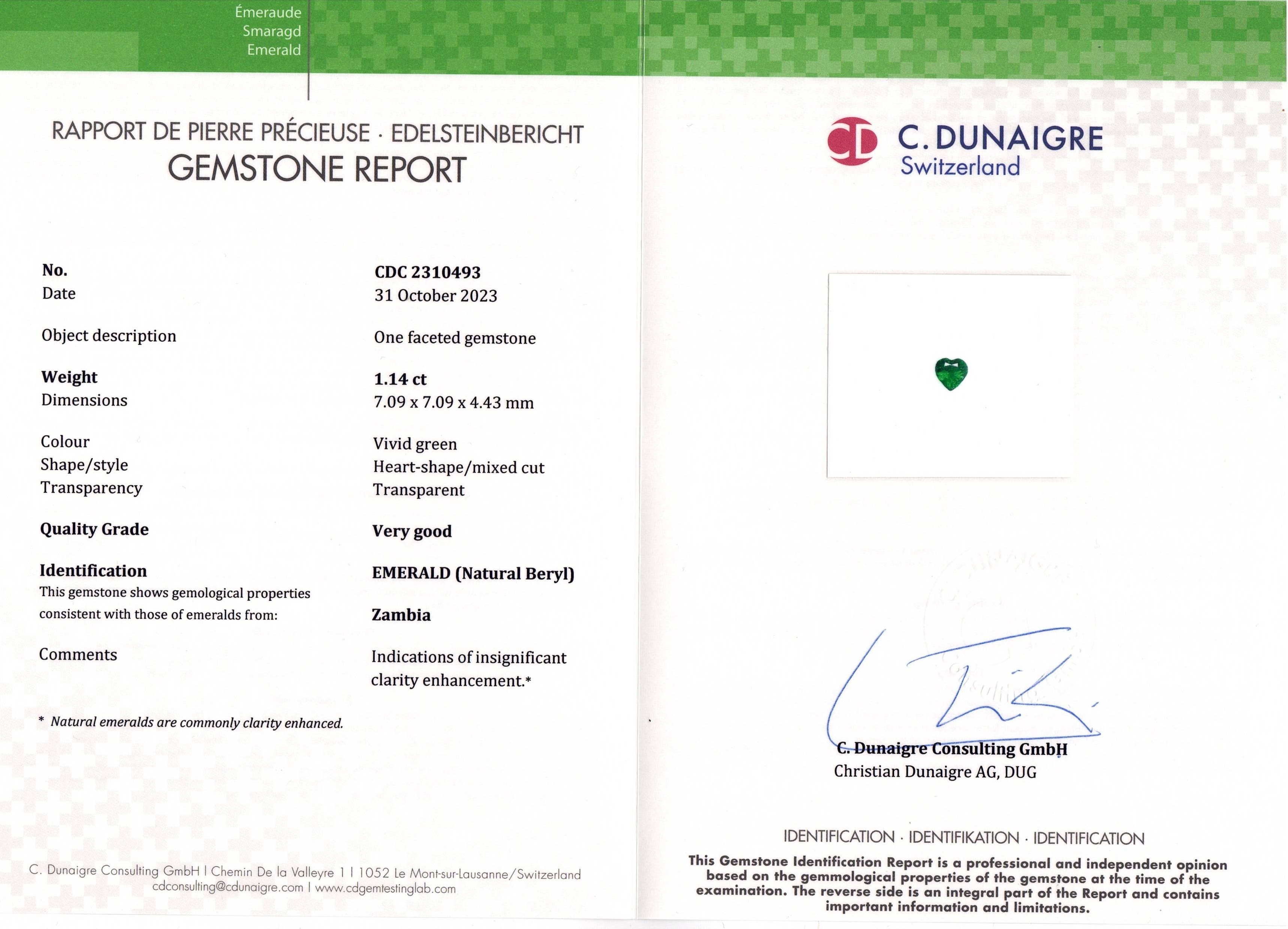 1.14 Ct. Emerald from Zambia