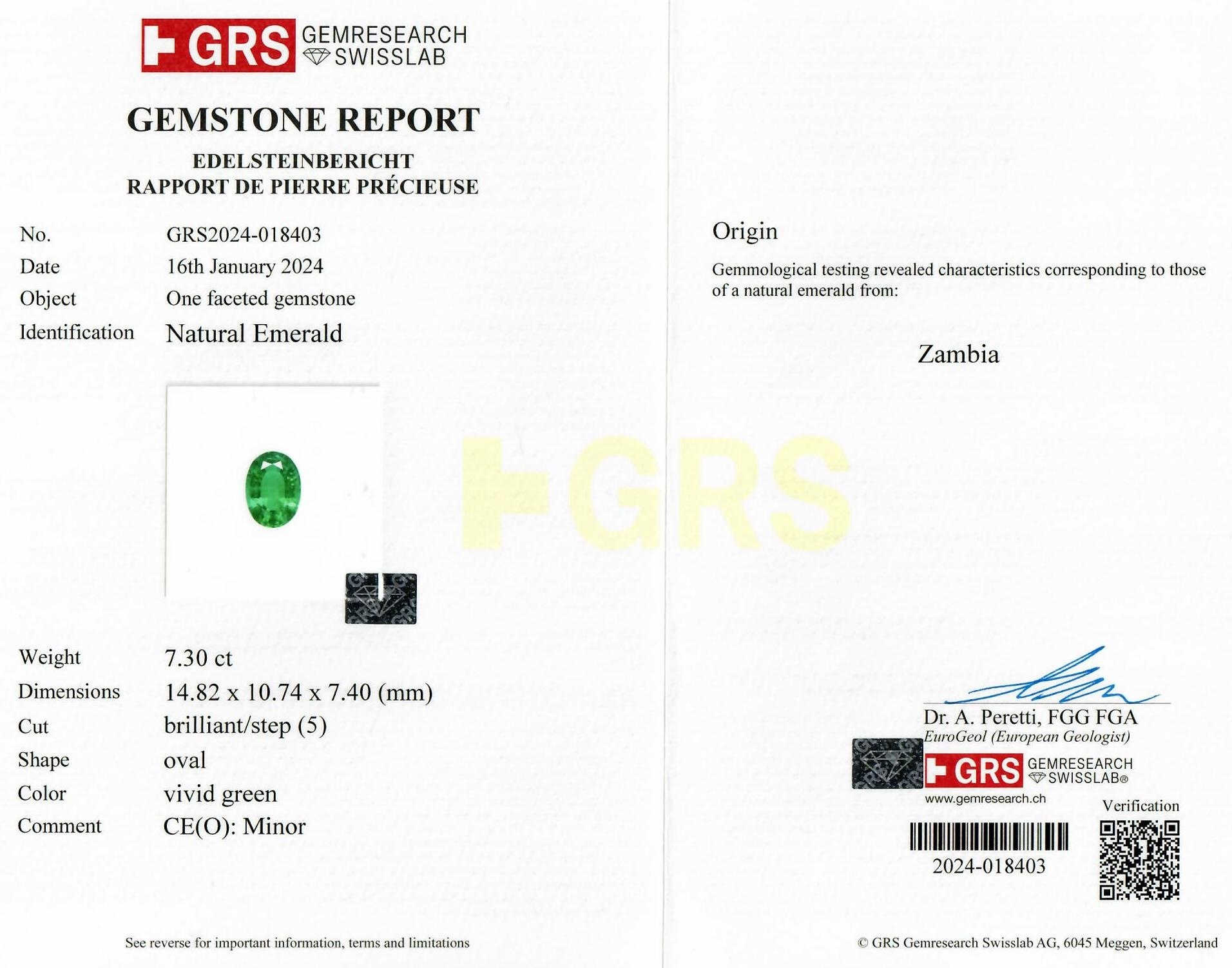 7.30 Ct. Emerald from Zambia