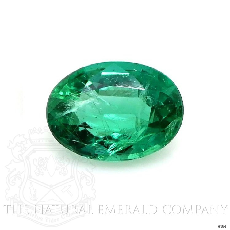 Pave Emerald Ring 0.76 Ct., 18K White Gold