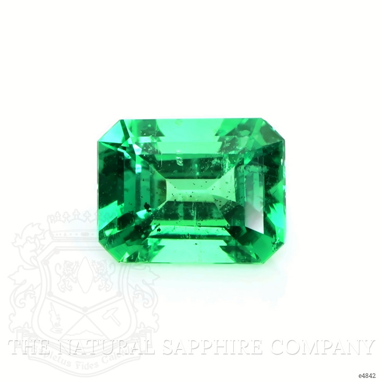 Antique Style Emerald Ring 3.30 Ct., 18K White Gold