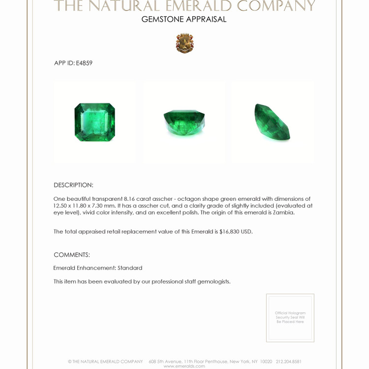 8.16 Ct. Emerald from Zambia