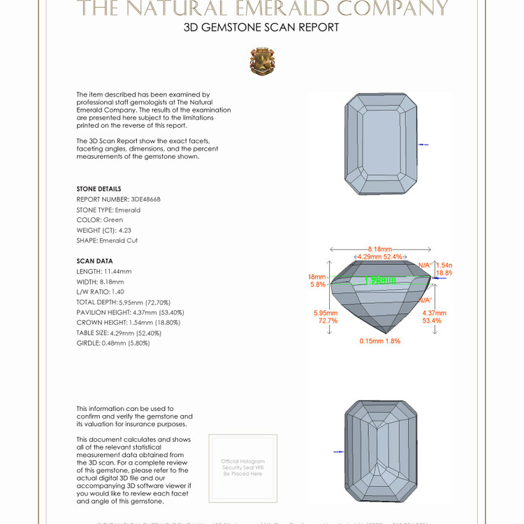 4.23 Ct. Emerald from Zambia