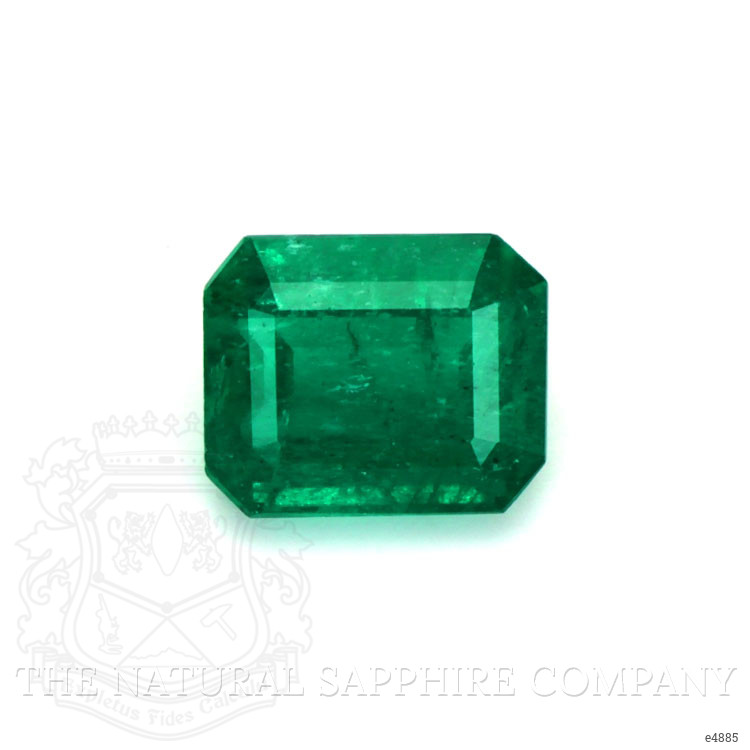 Accent Stones Emerald Ring 3.75 Ct., 18K White Gold