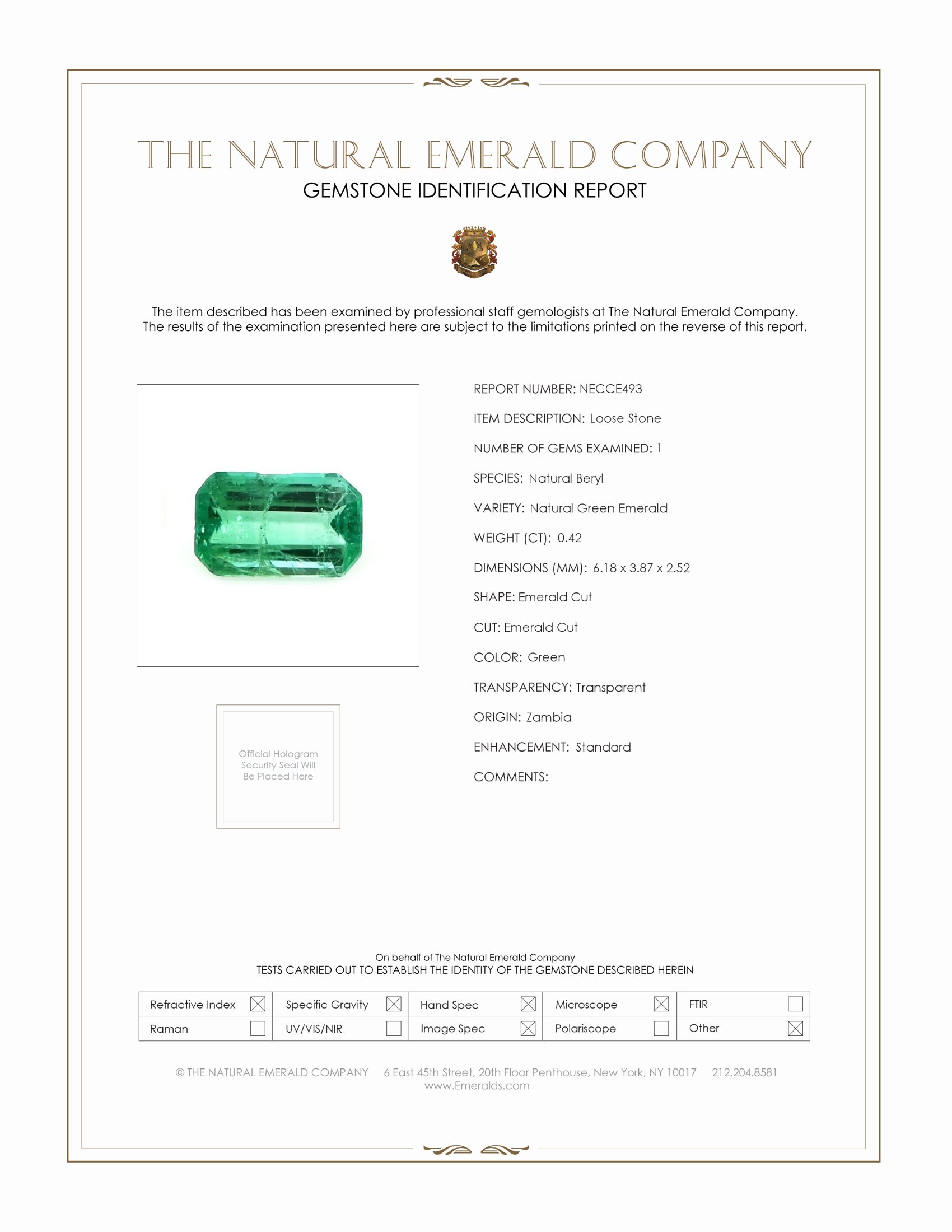 0.42 Ct. Emerald from Zambia