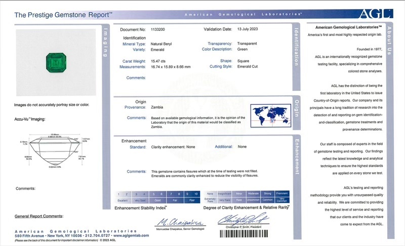 15.47 Ct. Emerald from Zambia