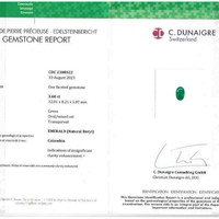 3.60 Ct. Emerald from Colombia Scan Report