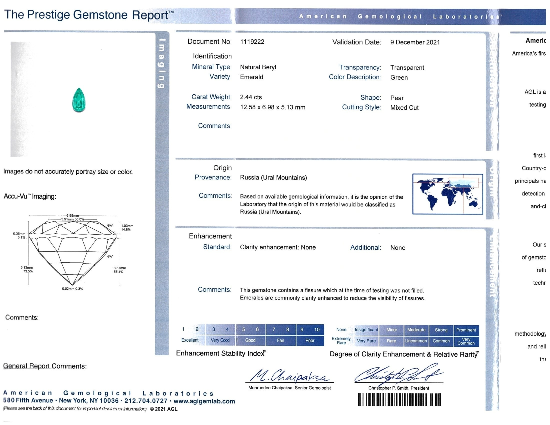 2.44 Ct. Emerald from Russia