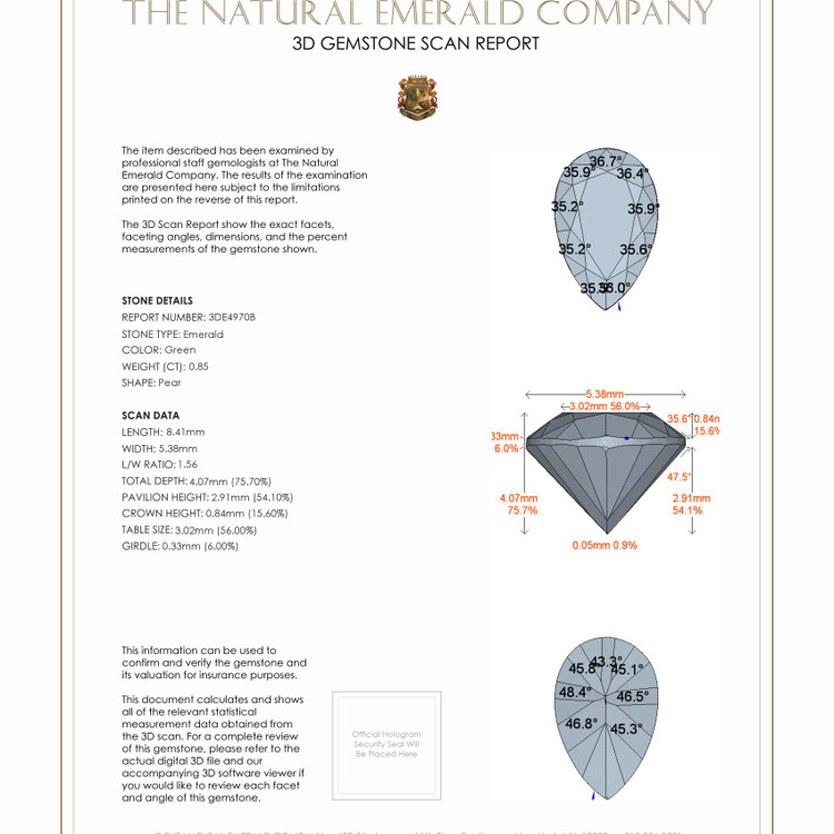 0.85 Ct. Emerald from Russia