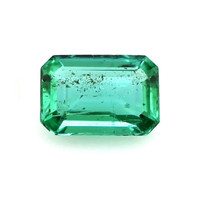 Solitaire Emerald Ring 0.43 Ct., 18K Yellow Gold Combination Stone