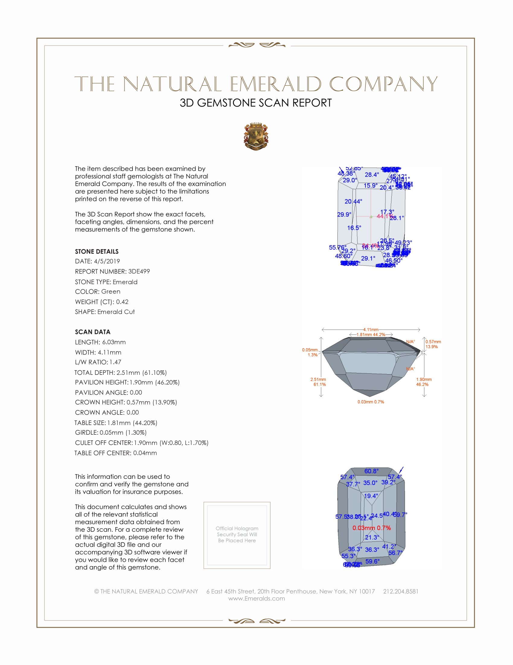 0.42 Ct. Emerald from Zambia