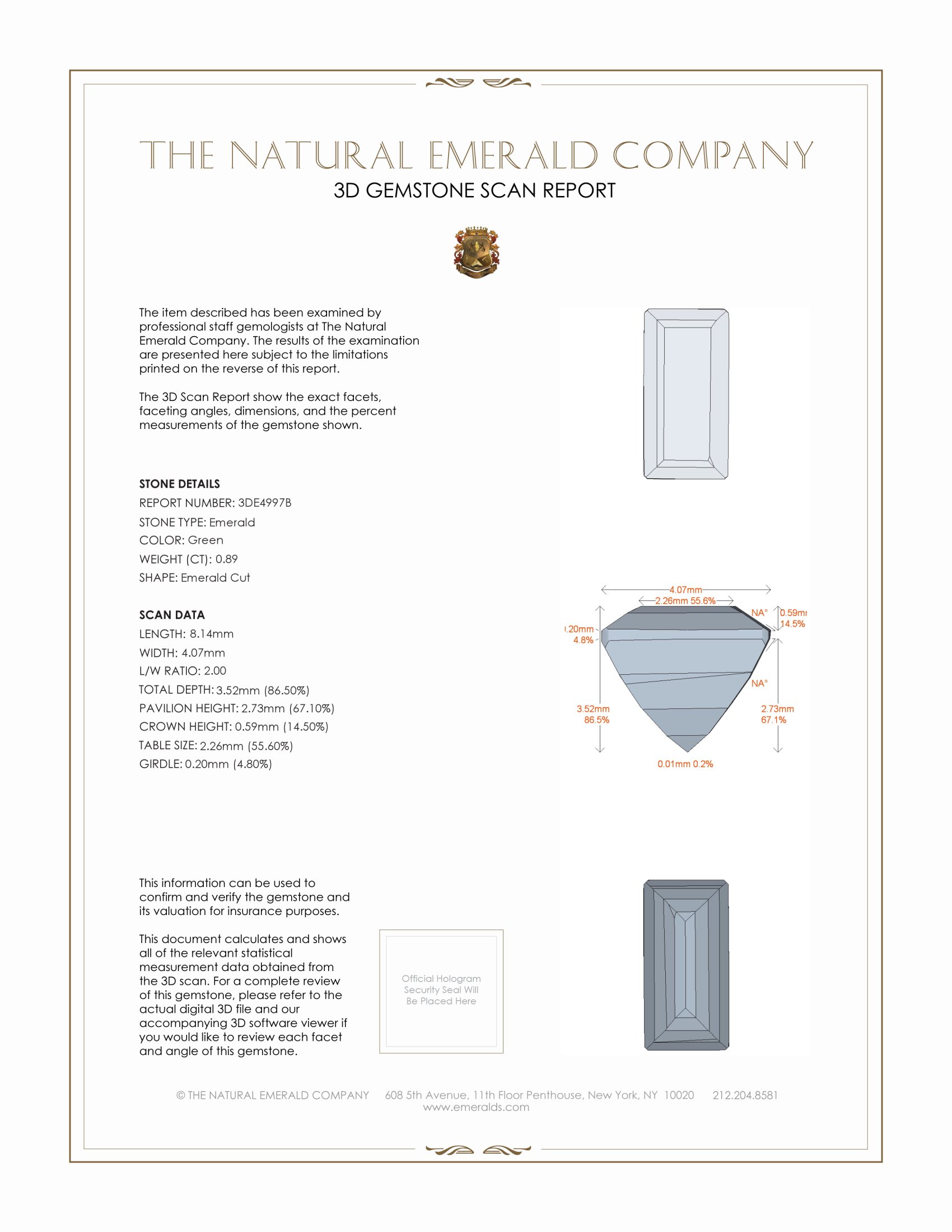 0.89 Ct. Emerald from Russia
