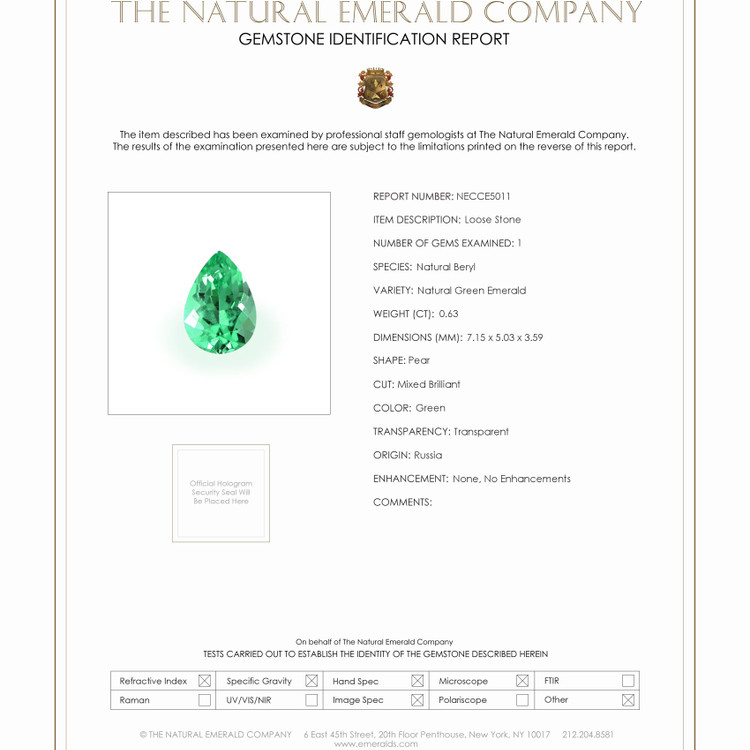 0.63 Ct. Emerald from Russia