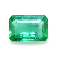 Solitaire Emerald Ring 0.45 Ct., 18K Yellow Gold Combination Stone