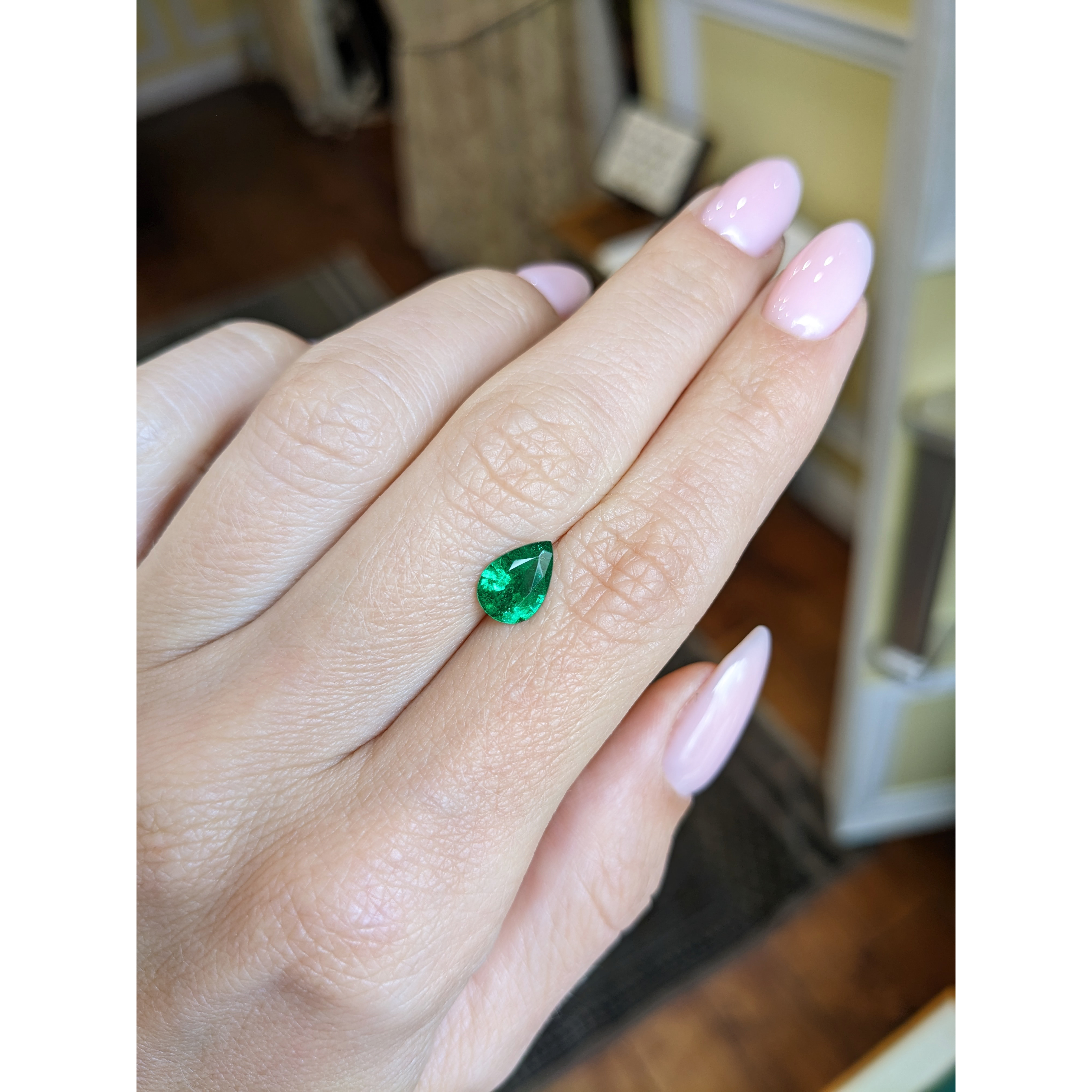 Zambian Emerald, Pear Cut , For Rings And Jewelry Size, Loose Gemstone popular - 1.90 carats