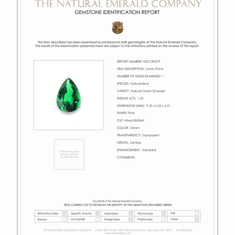 1.24 Ct. Emerald from Zambia