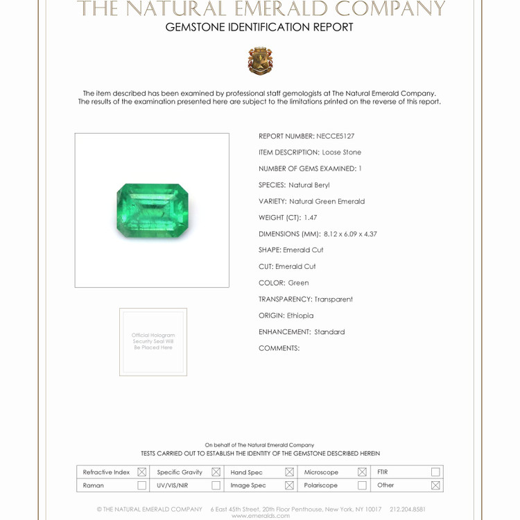 1.47 Ct. Emerald from Ethiopia