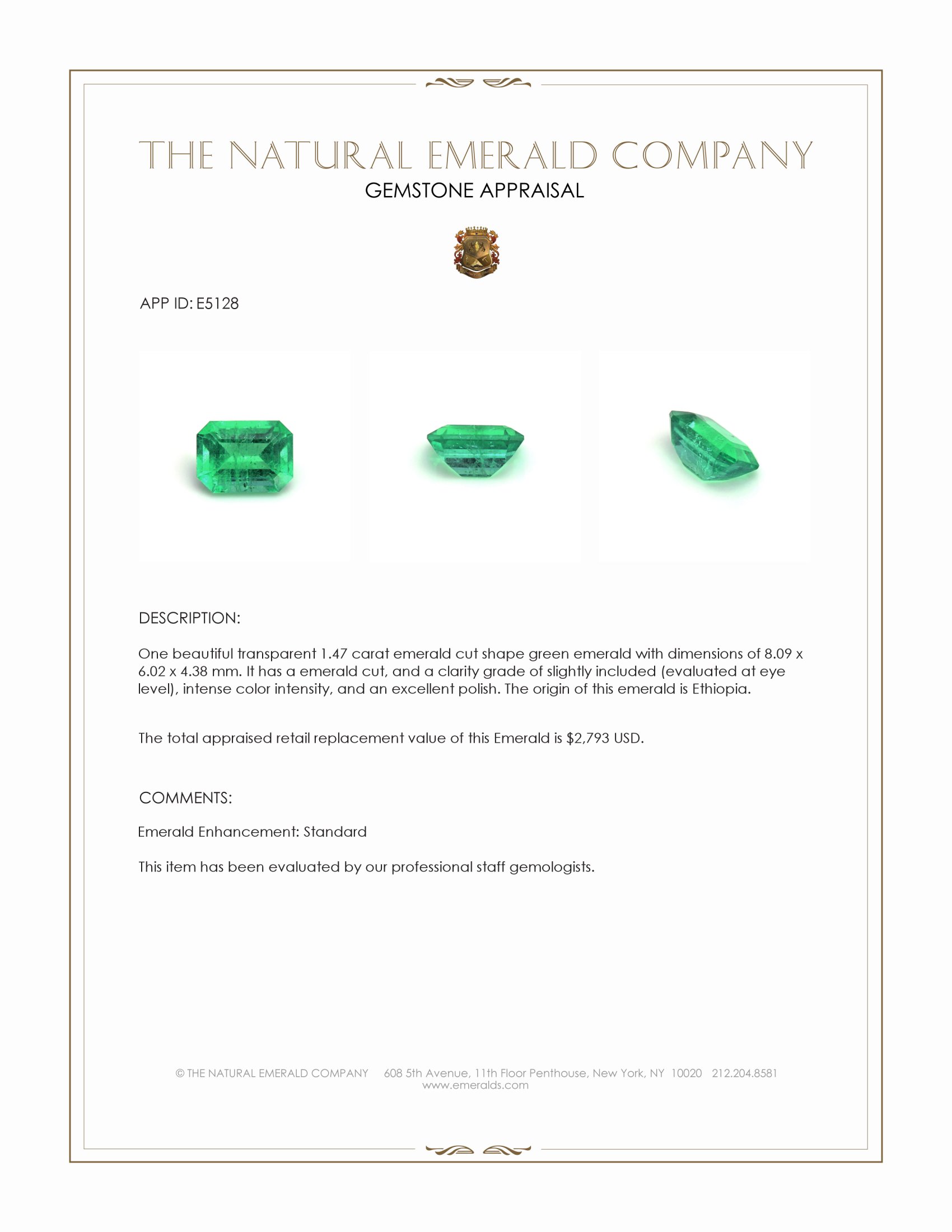 1.47 Ct. Emerald from Ethiopia