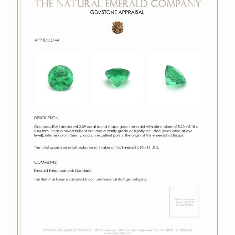 2.09 Ct. Emerald from Ethiopia