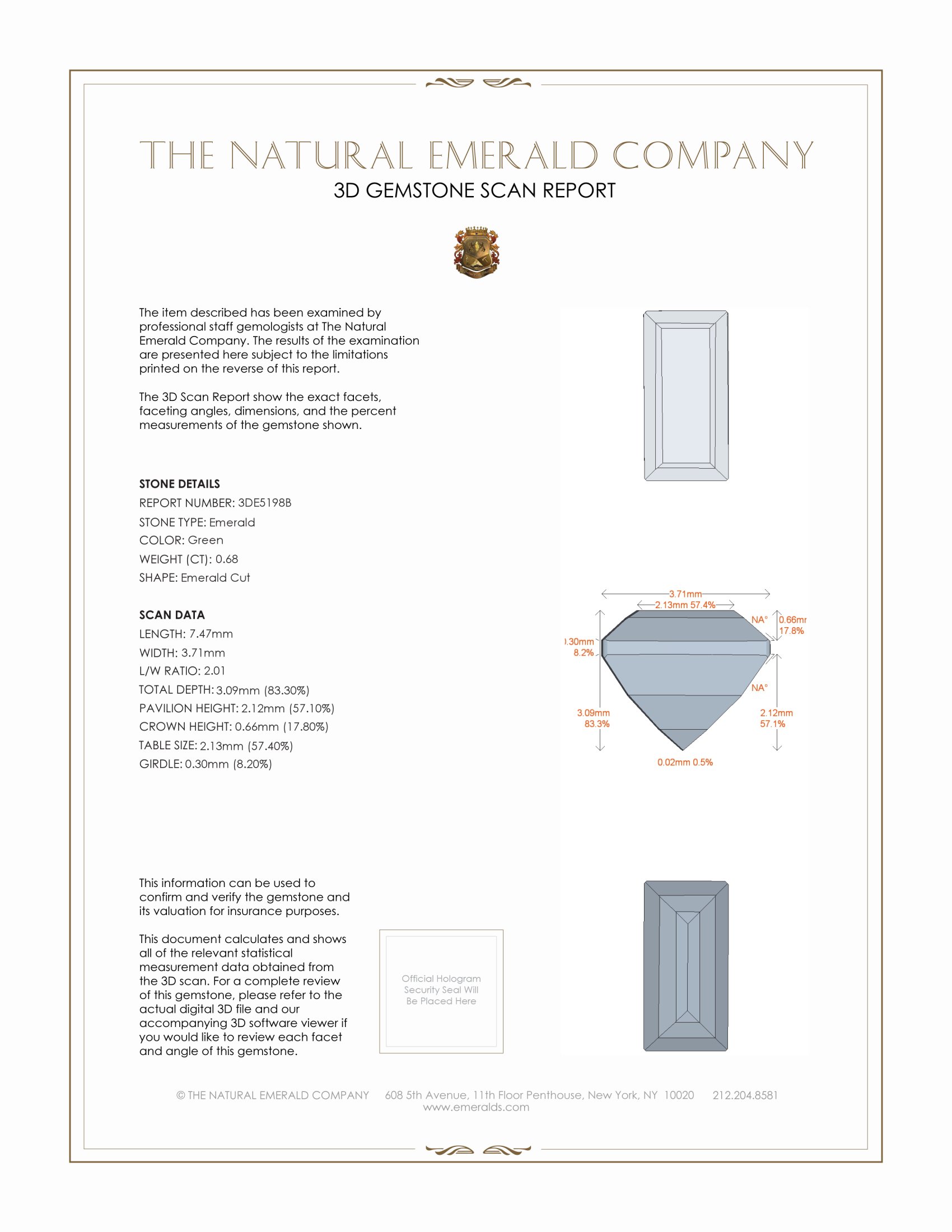 0.68 Ct. Emerald from Russia